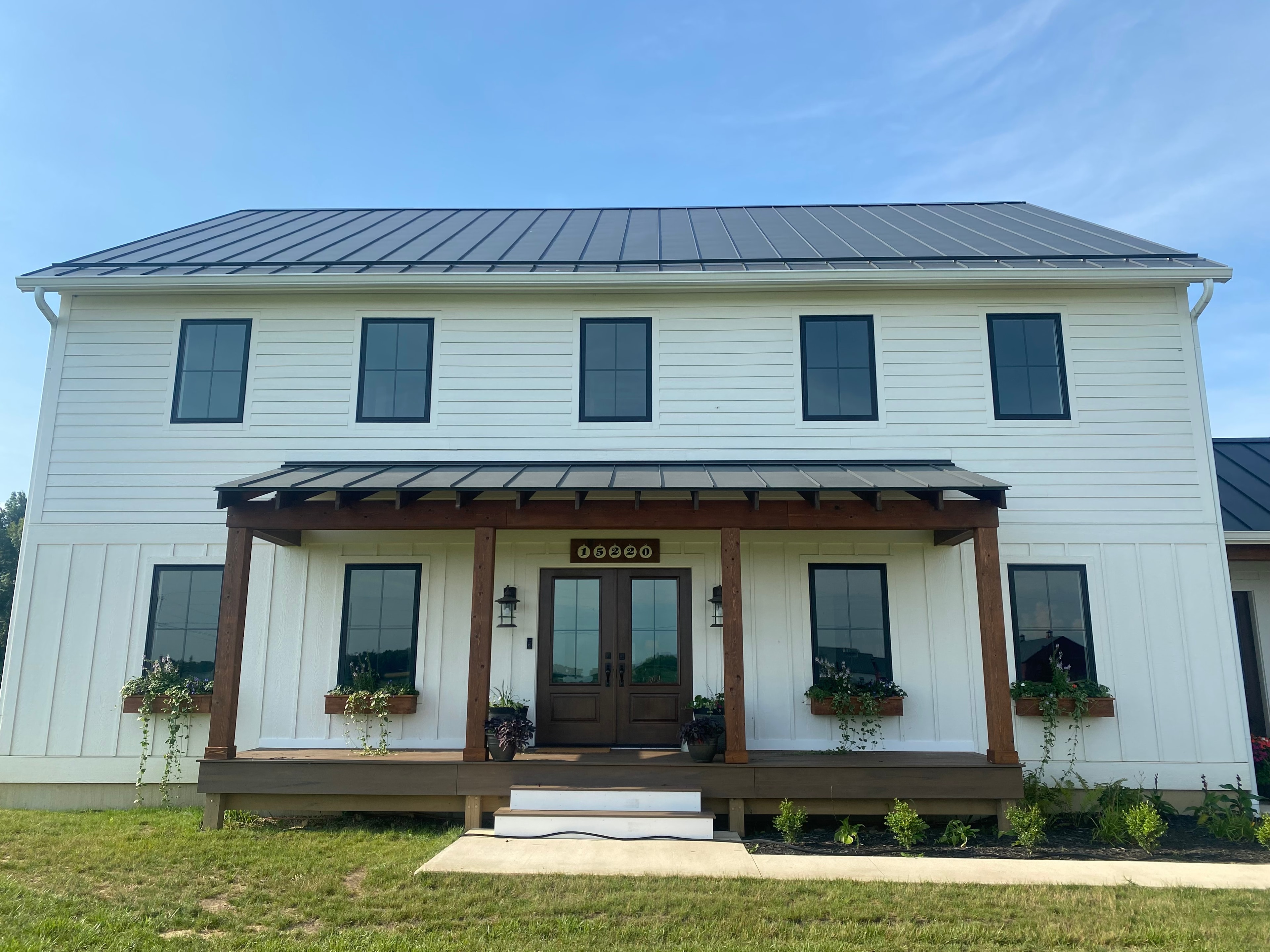 Home exterior painting transformation — before and after