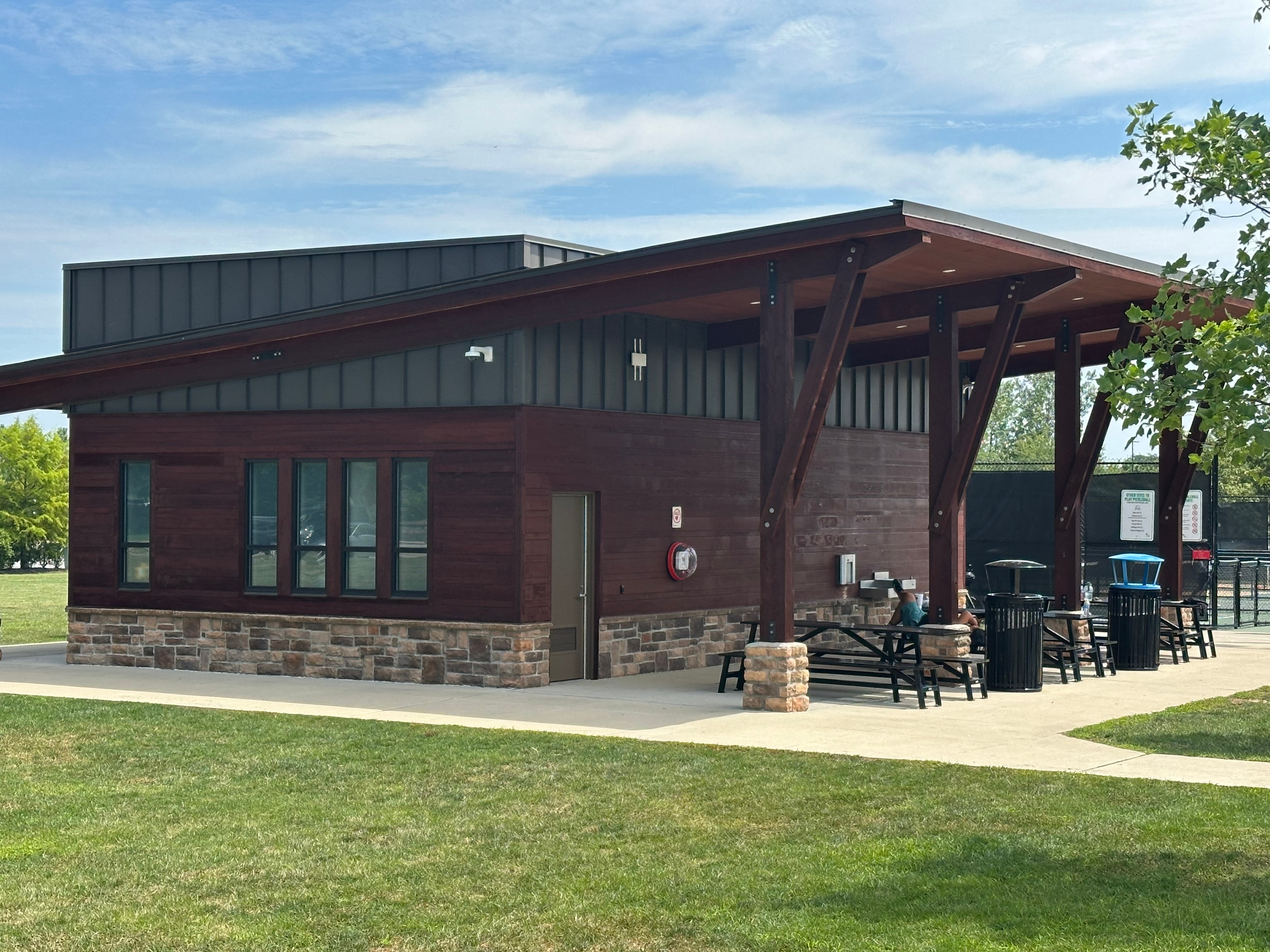Commercial building exterior painting project